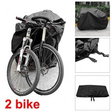 Coolbuy Mountain Bike/Road Bike Rain Cover Waterproof & Anti-UV - Protection from All Weather Conditions for Mountain & Road Bikes Bike Cover for 2 Bikes(Black) - B07CSN1W5Z